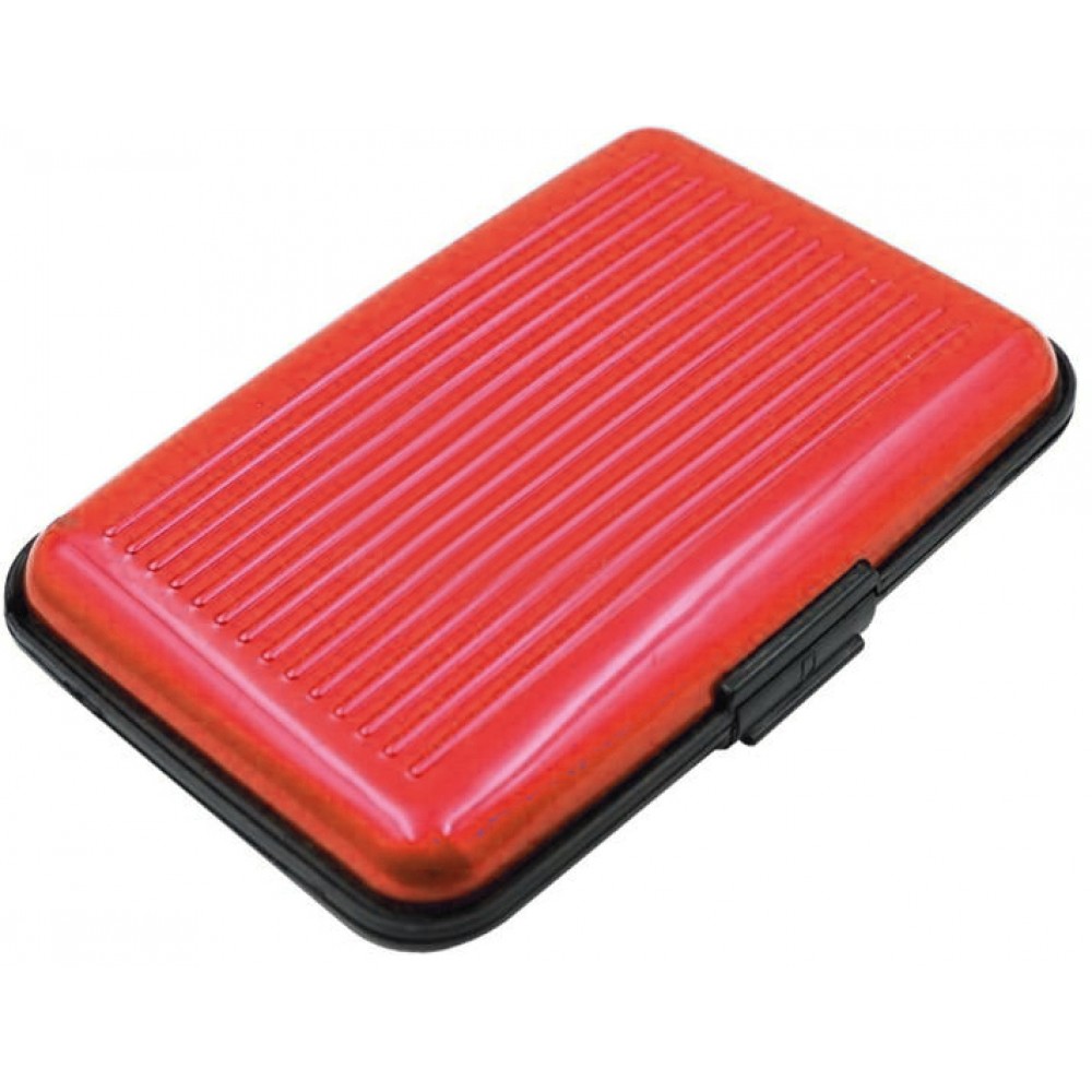 Porte-cartes / Etui en aluminium Protection robuste avec 6 compartiments - Rouge