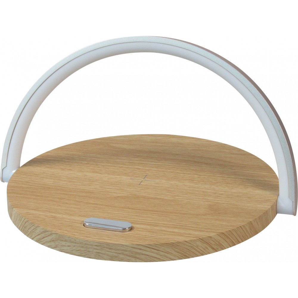 10W Qi Fast Charging Ladestation Tischlampe Ständer für Smartphone - Holz