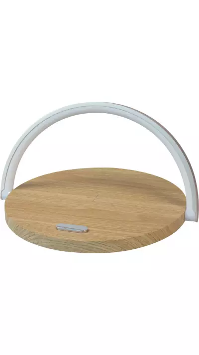 10W Qi Fast Charging Station de charge Lampe de table Support pour smartphone - Bois