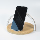 10W Qi Fast Charging Ladestation Tischlampe Ständer für Smartphone - Holz