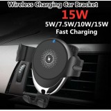 15W 2 in 1 wireless Ladeadapter Qi Telefonhalter für Lüftungsventil & Armaturenbrett Auto Kfz - Schwarz