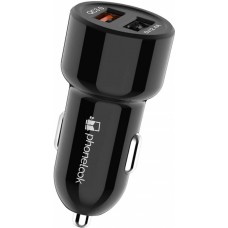 30W universel double USB chargeur allume-cigare de voiture Quick Charge 3.0 PhoneLook - Noir