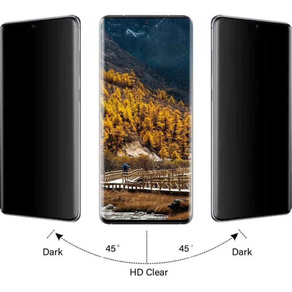 Galaxy S21 3D Privacy Anti-Spy Tempered Glass - Bildschirm Schutzglas mit schwarzen Rändern