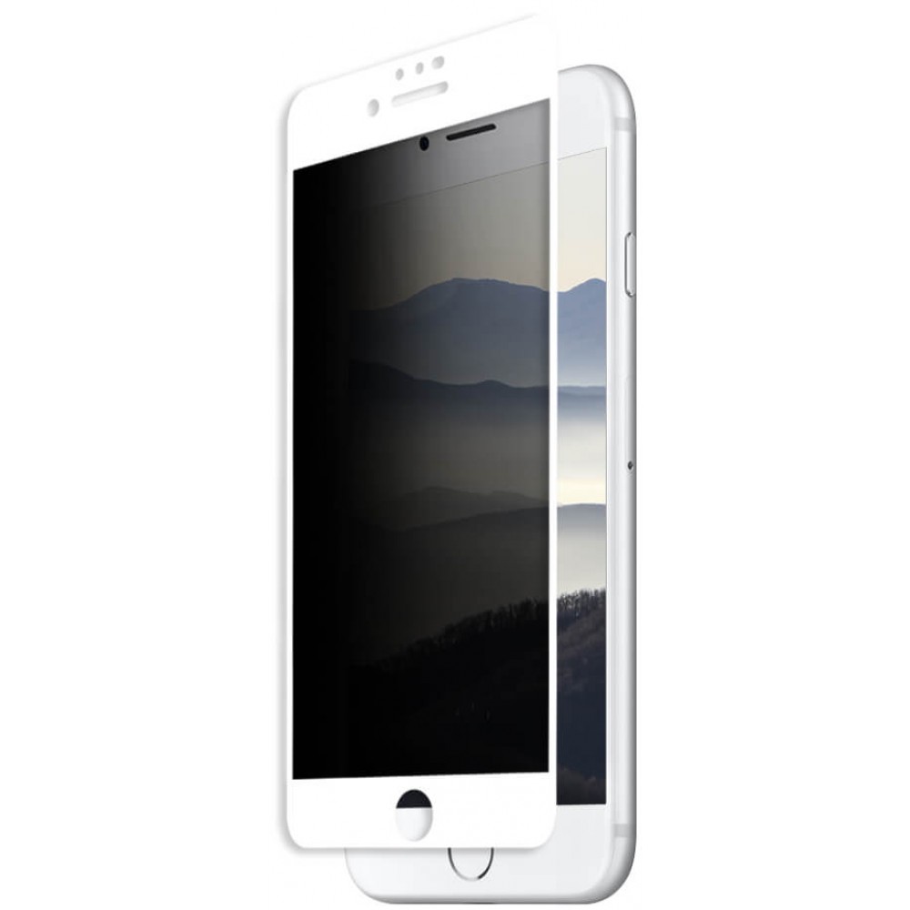 3D Tempered Glass iPhone 7 / 8 / SE (2020, 2022) - Vitre de protection d'écran intégrale Privacy anti-espion avec bords blancs