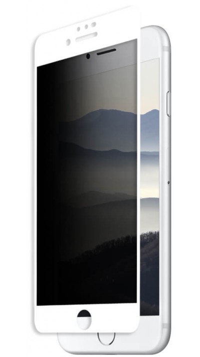 3D Tempered Glass iPhone 7 Plus / 8 Plus - Vitre de protection d'écran intégrale Privacy anti-espion avec bords blancs