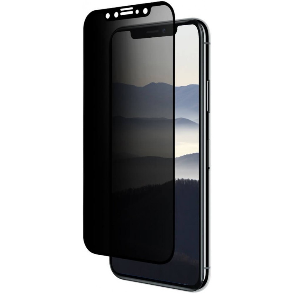 iPhone Xs Max 3D Privacy Anti-Spy Tempered Glass - Bildschirm Schutzglas mit schwarzen Rändern