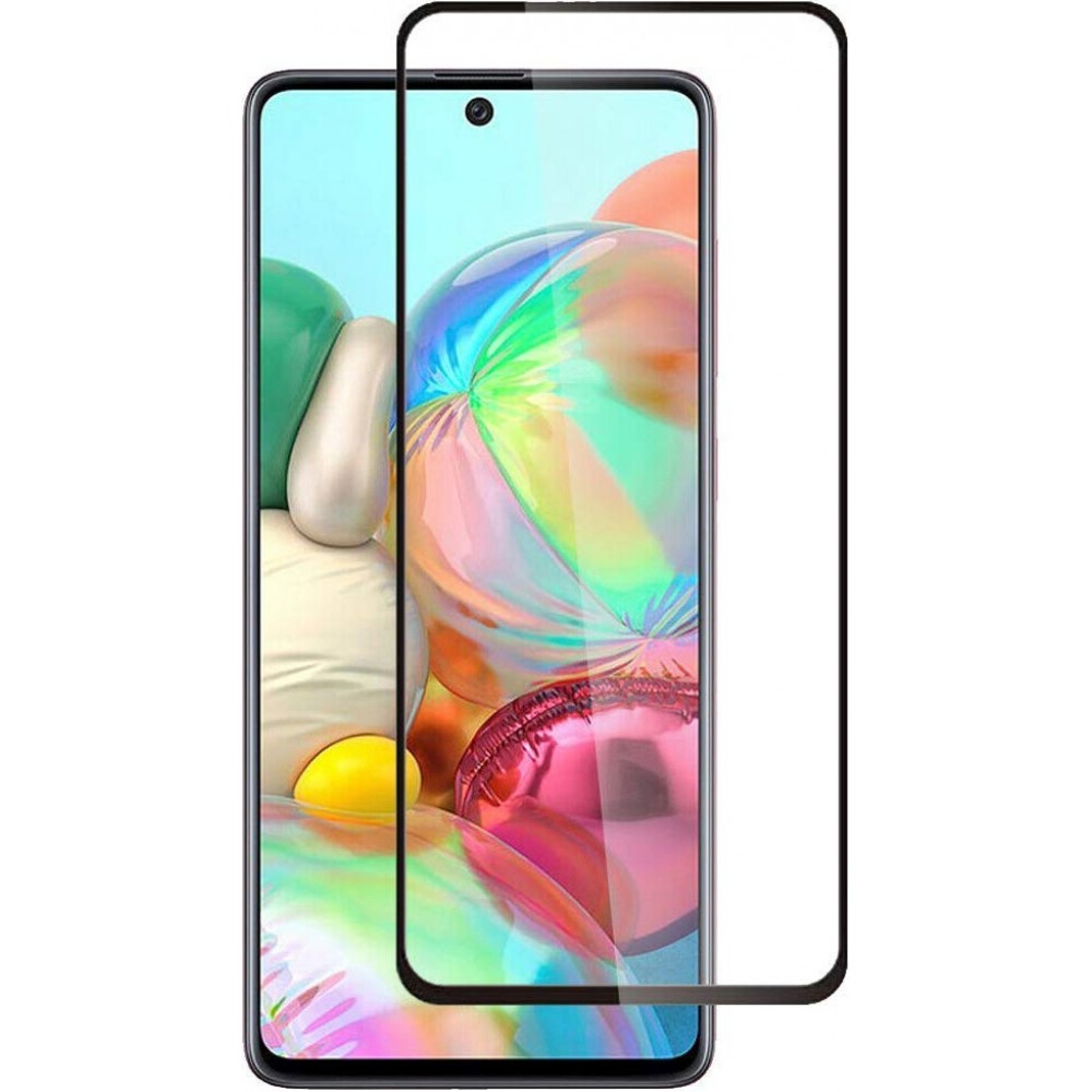 3D Tempered Glass Samsung Galaxy A71 - Full Screen Display Schutzglas mit schwarzem Rahmen