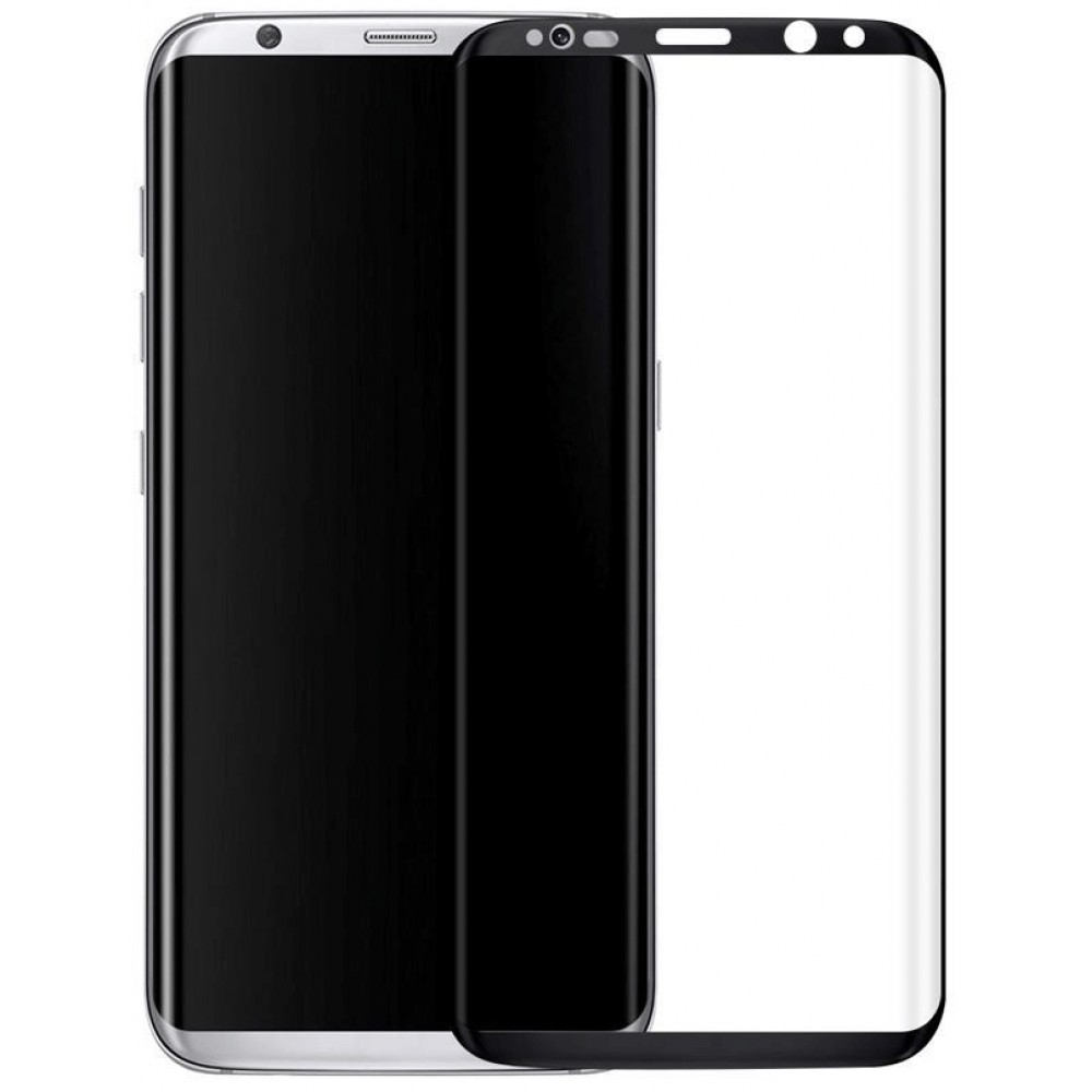 3D Tempered Glass Samsung Galaxy S8 - Full Screen Display Schutzglas mit schwarzem Rahmen