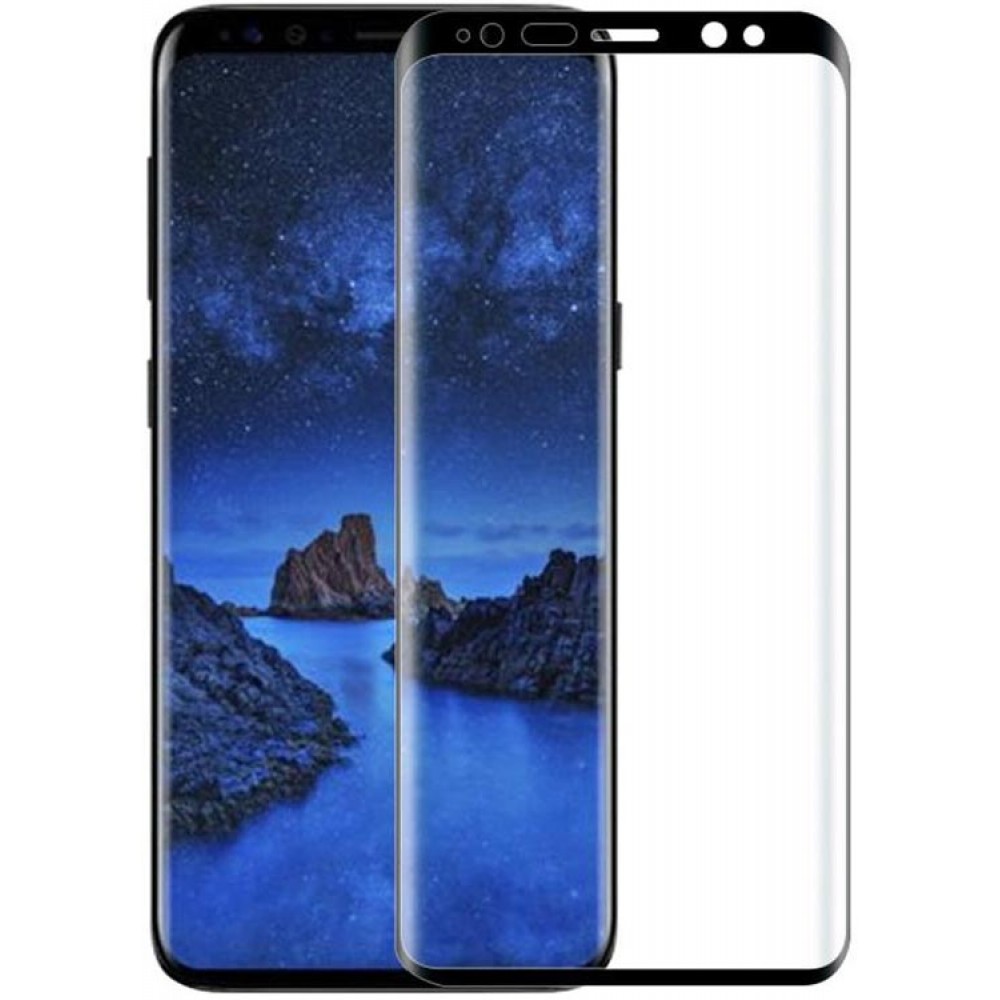 3D Tempered Glass Samsung Galaxy S9 - Full Screen Display Schutzglas mit schwarzem Rahmen