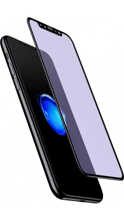 3D Tempered Glass vitre de protection noir anti-lumière bleue - iPhone XR