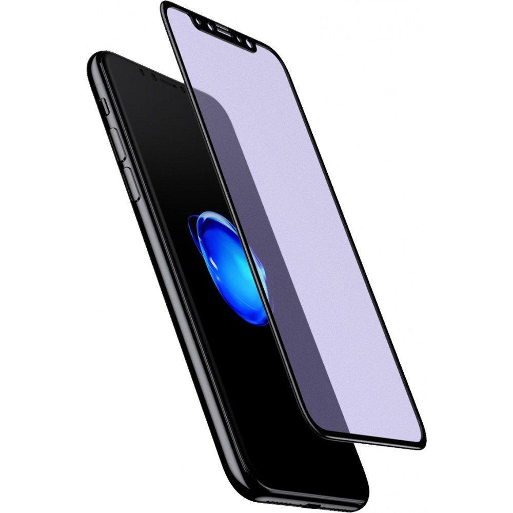 3D Tempered Glass vitre de protection noir anti-lumière bleue - iPhone X / Xs