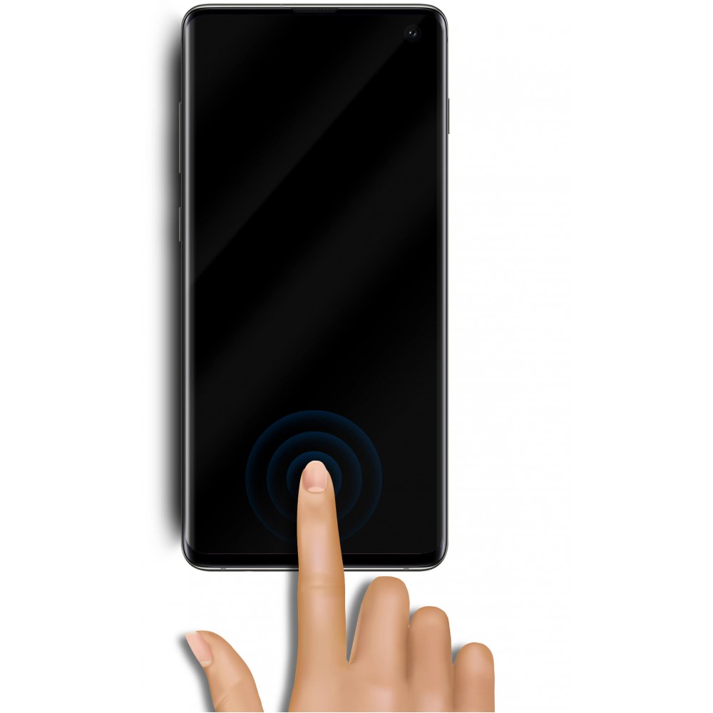 3D Tempered Glass vitre de protection noir (compatible empreinte digitale) - Samsung Galaxy S10+
