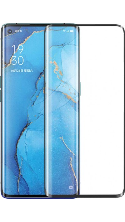 3D Tempered Glass OPPO Find X2 - Full Screen Display Schutzglas mit schwarzem Rahmen