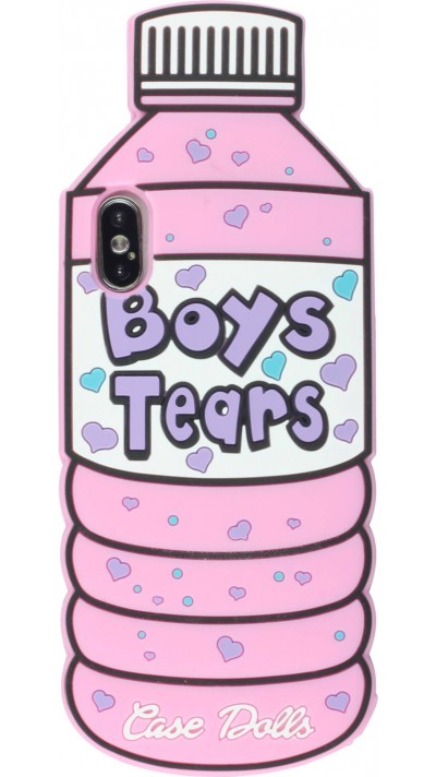 Coque iPhone X / Xs - 3D Fun Bouteille boys tears - Rose