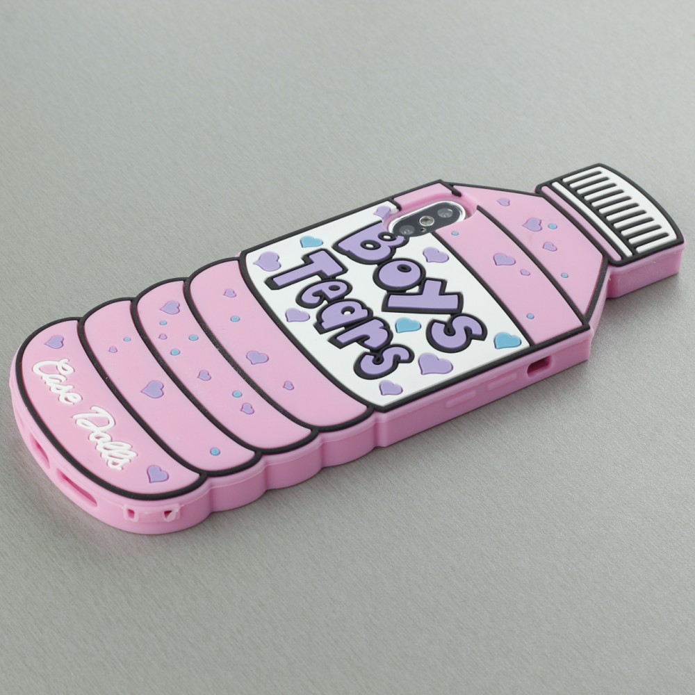 Hülle iPhone X / Xs - 3D Fun Flasche boys tears - Rosa