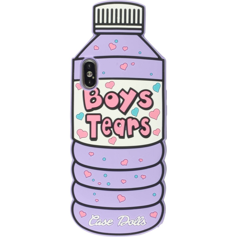 Coque iPhone X / Xs - 3D Fun Bouteille boys tears - Violet