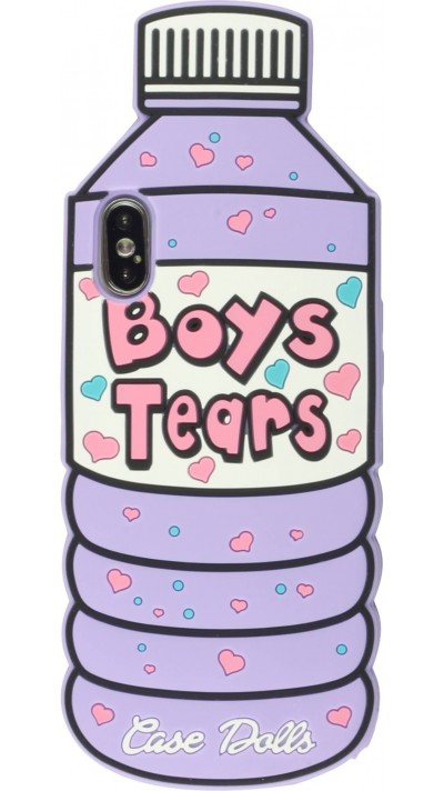 Hülle iPhone X / Xs - 3D Fun Flasche boys tears - Violett