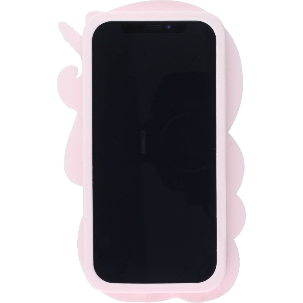 Coque iPhone X / Xs - 3D Fun Pretty licorne - Rose clair