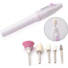 5 in 1 elektronische Nagel Pflege Maschine Manicure Polishing mit 5 Aufsätzen - Weiss