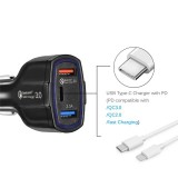 Adapter fürs Auto Qualcomm Quick Charge USB-C - Weiss