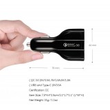 Adaptateur allume-cigare Qualcomm Quick Charge USB-C - Noir