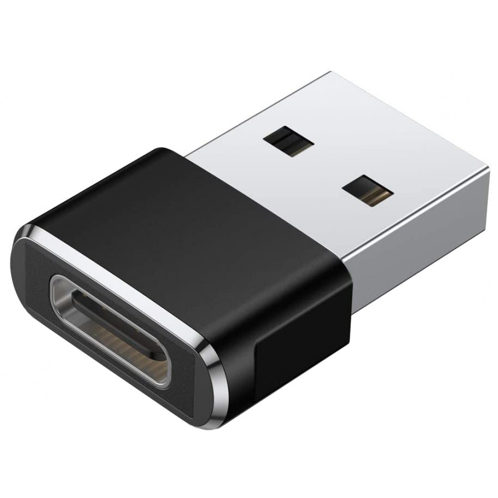 Adaptateur de chargeur / branchement - USB-C (entré) vers USB-A (sortie) - Noir