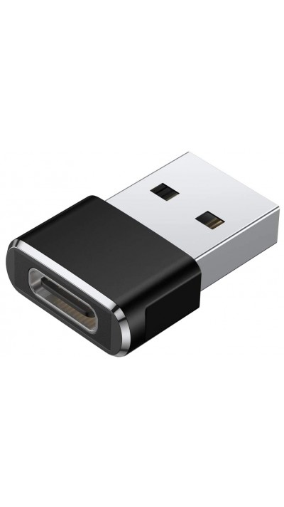 Adaptateur de chargeur / branchement - USB-C (entré) vers USB-A (sortie) - Noir