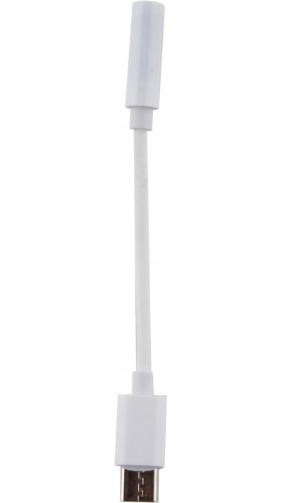 Adaptateur USB-C vers AUX 3.5 mm - Connexion audio Smartphone/Portable/Tablette - Blanc