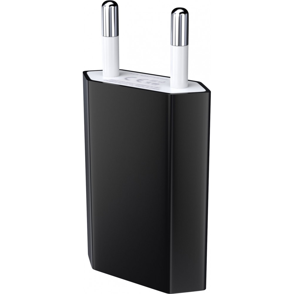 Adaptateur chargeur mur USB-A secteur suisse 5W - Noir