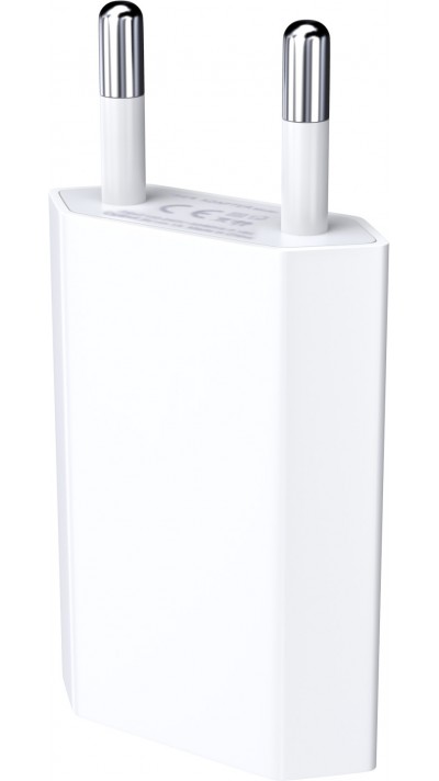 Adaptateur chargeur mur USB 5W secteur suisse - Blanc