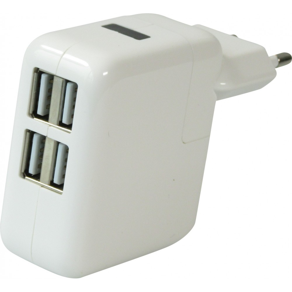 Power Adapter 10 Watt Netzstecker - Multiport 4-fach USB-A Anschlüsse - Weiss