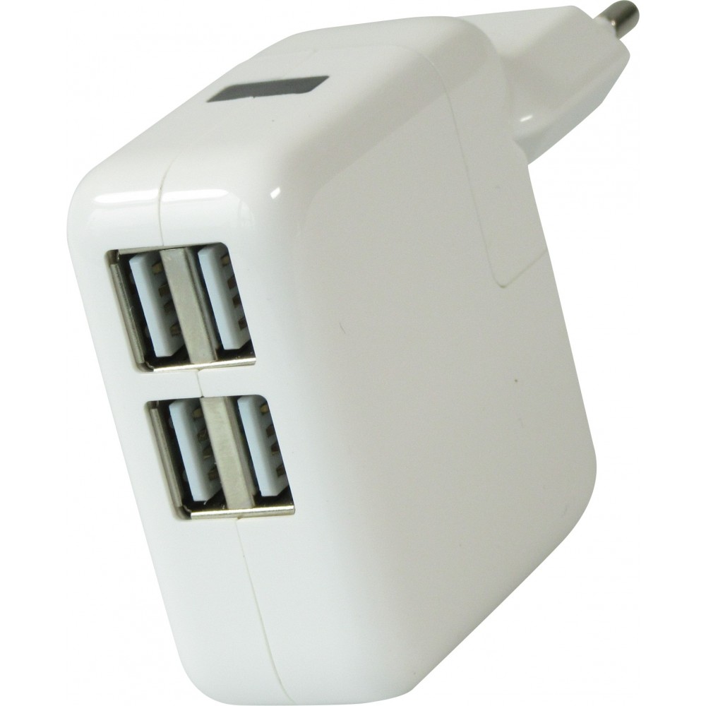 Power Adapter 10 Watt Netzstecker - Multiport 4-fach USB-A Anschlüsse - Weiss