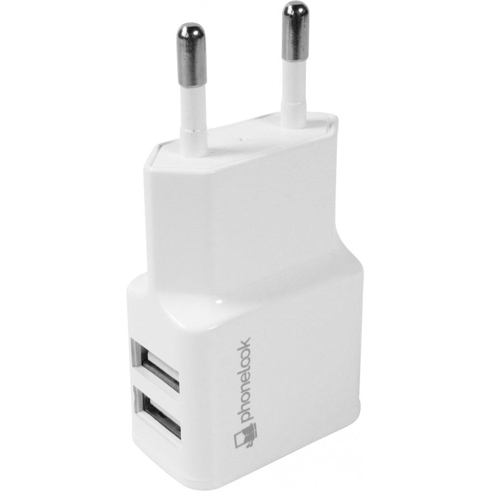 Ladegerät Netzadapter Doppel USB-A 10W PhoneLook - Weiss