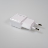 Adaptateur chargeur secteur double USB-A 10W PhoneLook - Blanc