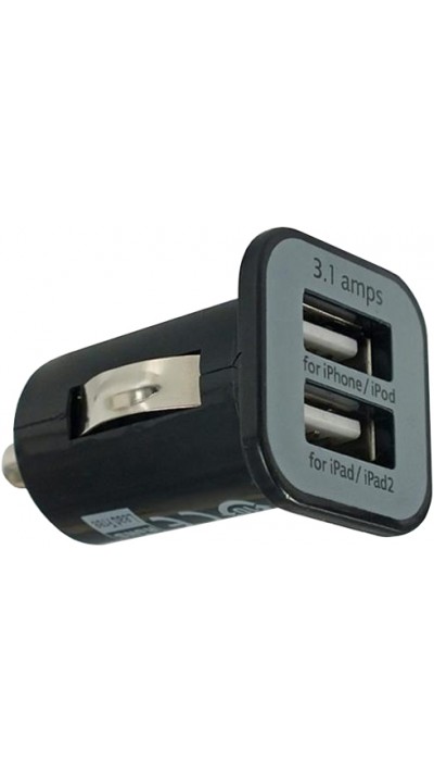 Adaptateur allume-cigare à double prise USB-A / 3.1 ampères