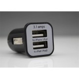 Zigarettenanzünder Doppelstecker 2-Port USB Anschluss 2x USB-A / 3.1 amps