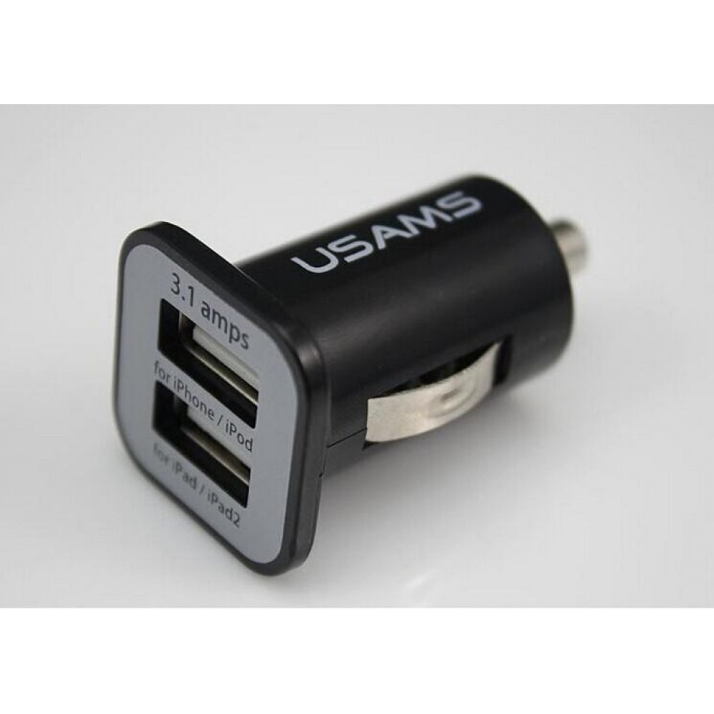 Zigarettenanzünder Doppelstecker 2-Port USB Anschluss 2x USB-A / 3.1 amps