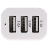 Auto Zigarettenanzünder 3-Port Lade-Adapter - KFZ Multiport 3x USB-A Anschluss - Silber