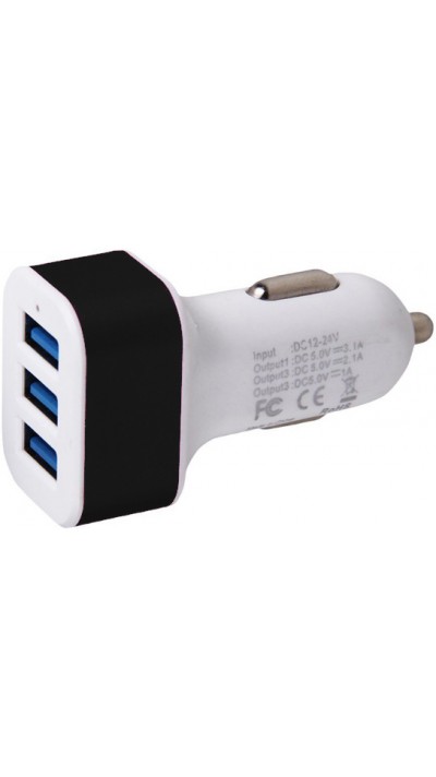 Auto Zigarettenanzünder 3-Port Lade-Adapter - KFZ Multiport 3x USB-A Anschluss - Schwarz