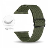 Apple Watch 42mm / 44mm / 45mm - Bracelet nylon élastique sport, réglable, souple, lavable - Rayure rouge et - Vert