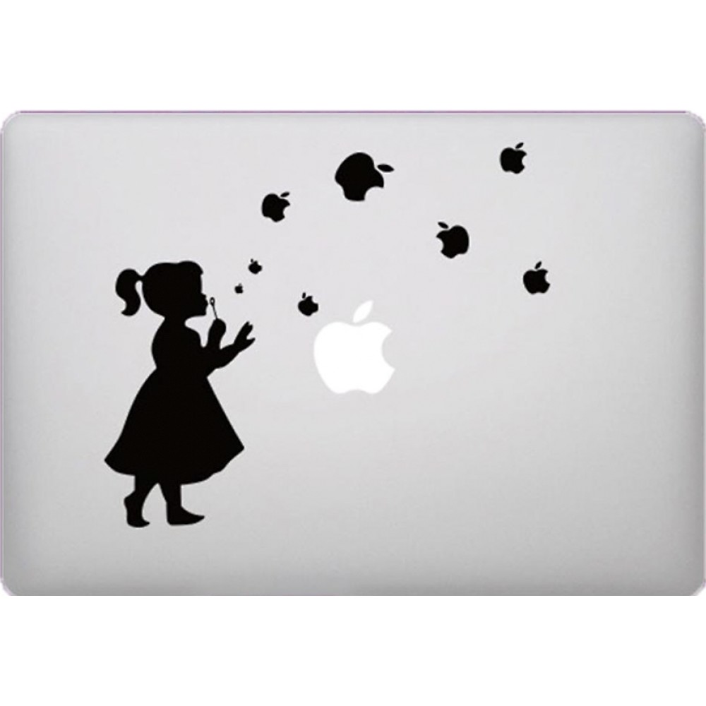 MacBook Aufkleber - Girl blowing Apples
