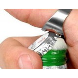 Anneau de doigt universel avec ouvre-bouteille intégré pour les fêtes/amusements - Argent