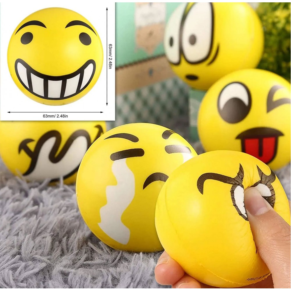 Boule en pâte à modeler anti-stress "Smiley" pour soulager le stress - Visage aléatoire