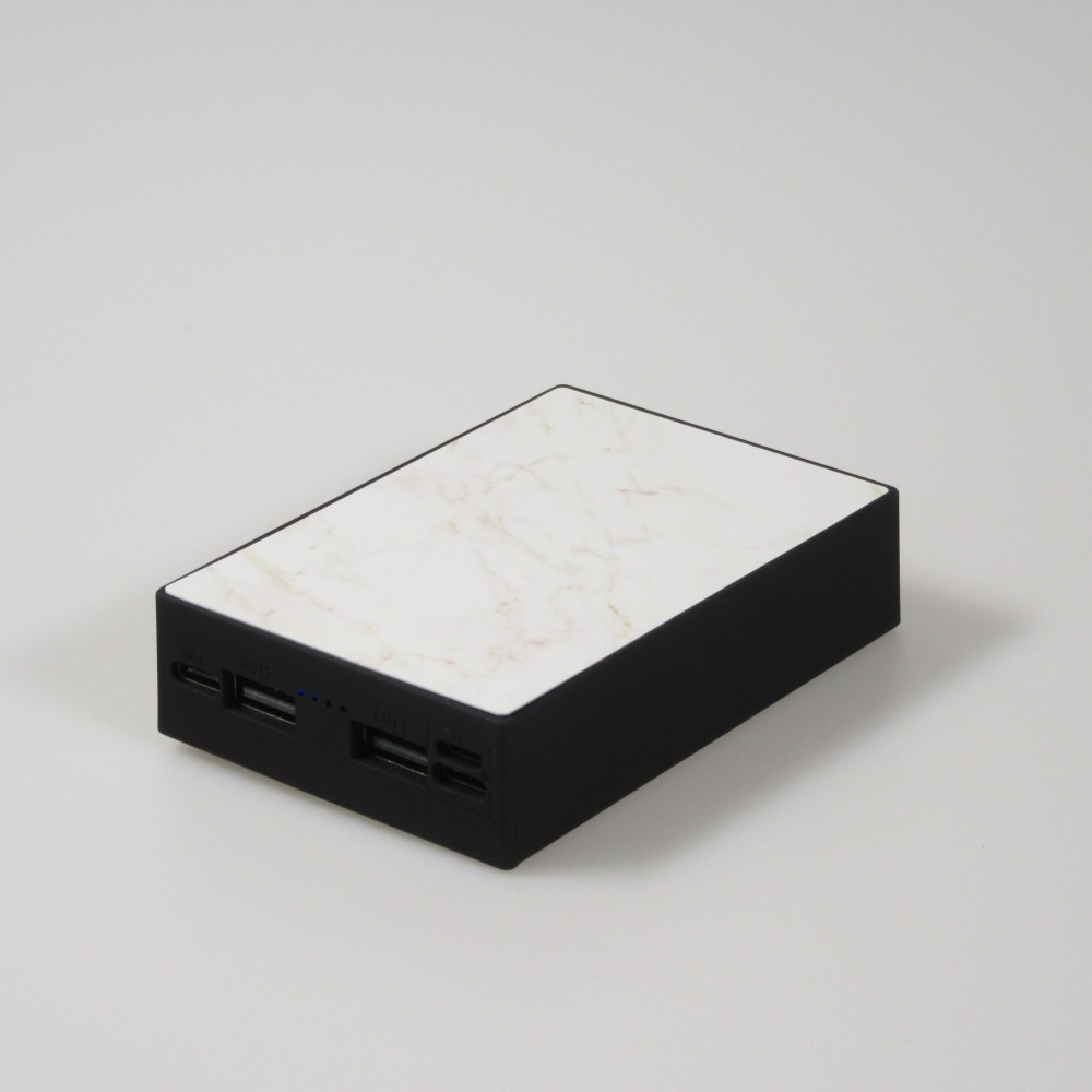Externe Batterie 10000mAh Special Edition USB-A & USB-C Marble - Weiss