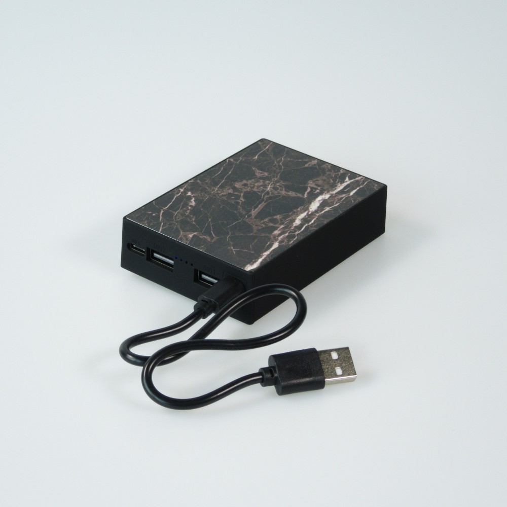 Batterie externe 10000mAh édition spéciale USB-A & USB-C Marble - Noir