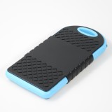 Batterie externe 5000mAh Power Bank panneau solaire portable dual USB LED IPX4 waterproof - Bleu