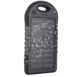 Batterie externe 5000mAh Power Bank panneau solaire portable dual USB LED IPX4 waterproof - Bleu