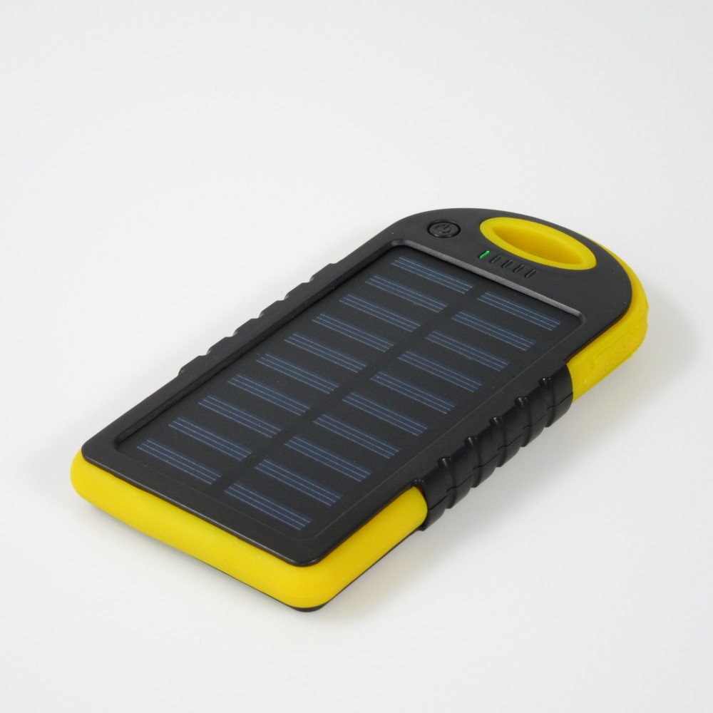 Externe Batterie 5000mAH Power Bank Solarpanel portable dual USB LED IPX4 waterproof - Gelb