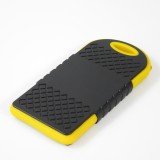 Batterie externe 5000mAh Power Bank panneau solaire portable dual USB LED IPX4 waterproof - Jaune