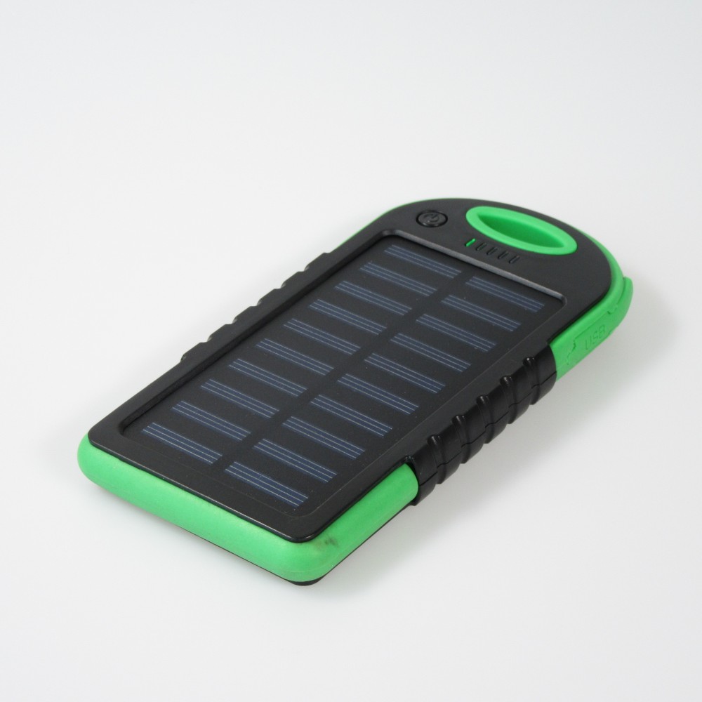 Externe Batterie 5000mAH Power Bank Solarpanel portable dual USB LED IPX4 waterproof - Grün